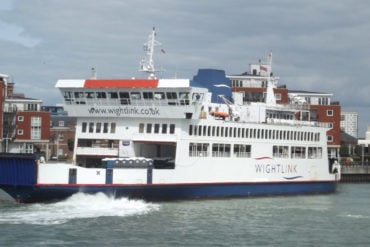 unlabelled wightlink ferry in Portsmouth