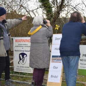 Bird watchers at Harbour Farm