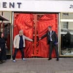 Ryde Mayor Richard May officially opening the front of the building with Sharon and Paul