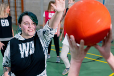 Women playing netball