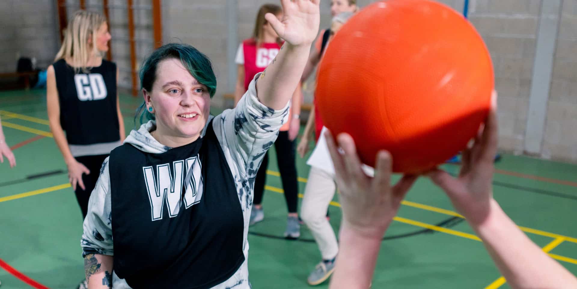 Women playing netball