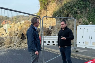 Joe R and Ed Blake by the Ventnor rockfall