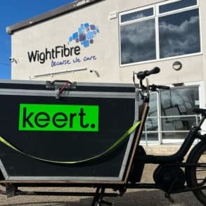 Keert cargo bike at Wightfibre