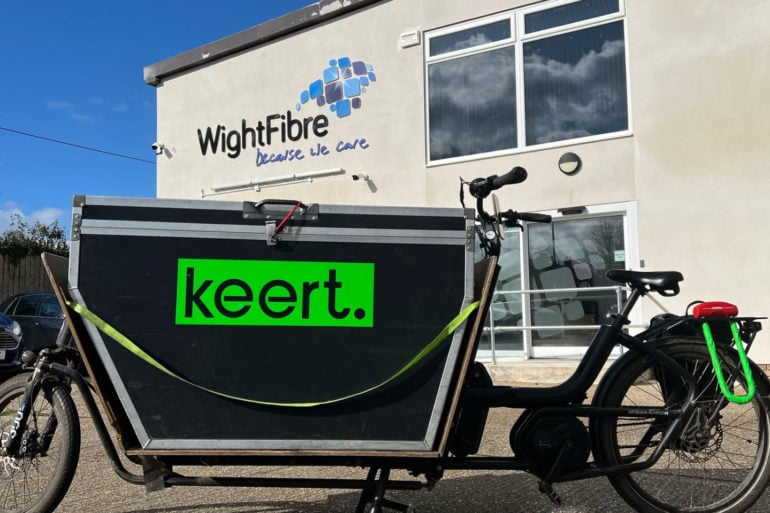 Keert cargo bike at Wightfibre