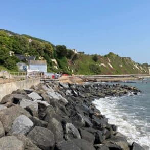 Looking easterly towards Wheelers Bay and the defences protecting Bonchurch cliffs