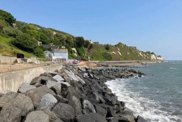 Looking easterly towards Wheelers Bay and the defences protecting Bonchurch cliffs