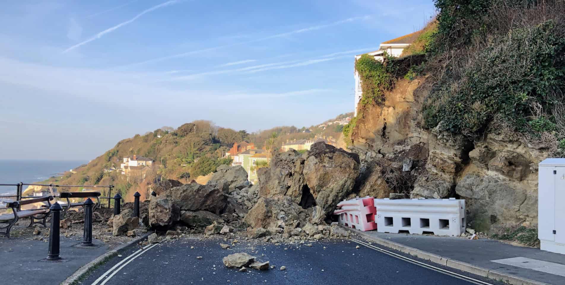 Overhang rock collapse on Belgrave Road