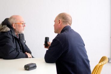 Phil Gibby being interviewed by Simon Perry