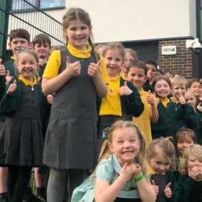 Pupils outside gurnard primary