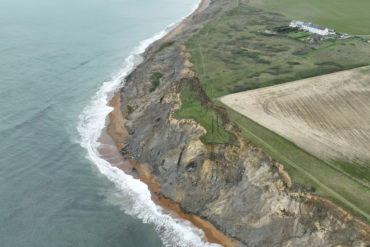 Aerial view of Atherfield Point landslip