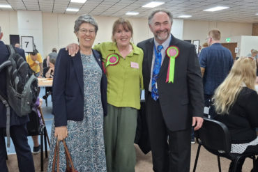 Becca Cameron with others at the count