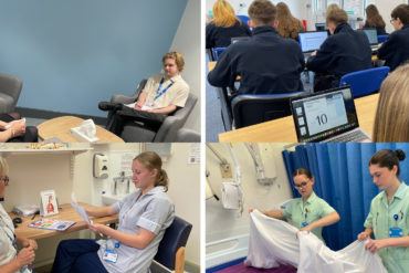 Montage of images of young people undergoing their training