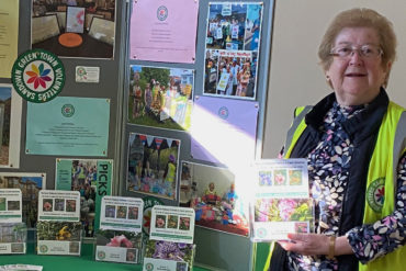 Christine Jackson at the meeting by the with the new cards