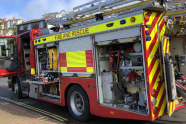 Fire engine on Ventnor seafront