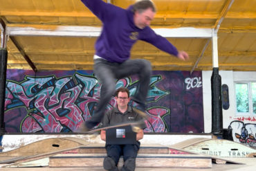 John Cattle ollies over Andrew Nordbruch