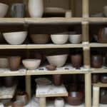 Sue Paraskeva's tableware. pots and vessels in the studio