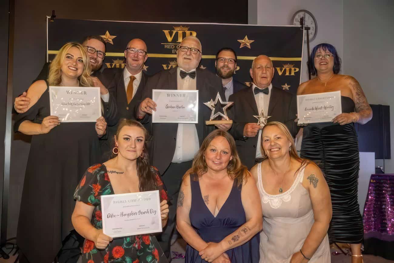 Some of the winners with their certificates