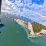 View of the Needles from a microlight flight