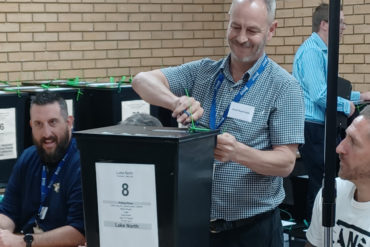 council staff opening the ballot box - rufus pickles