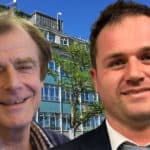 Ed blake and phil jordan in front of county hall