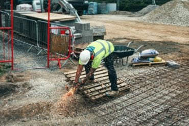 man working on a building site
