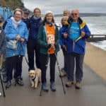 Caroline with friends on the seafront