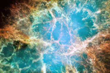 Crab nebula, the remains of a supernova, as seen by the Hubble Space Telescope
