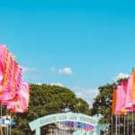 Flags at Isle of Wight Music Festival