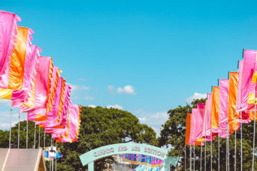 Flags at Isle of Wight Music Festival