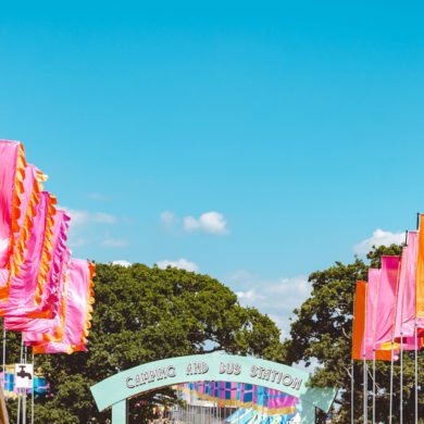 Flags at Isle of Wight Music Festival