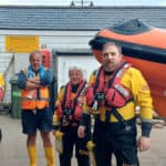 Volunteer Cowes RNLI crew prepare to launch for planned patrol at the Isle of Wight Festival