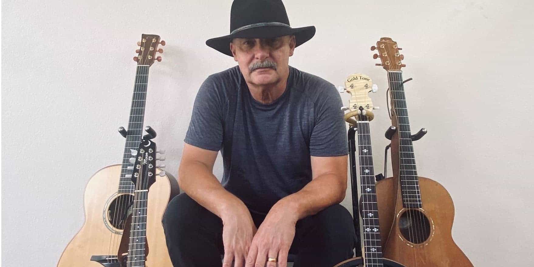 John Ralph with his guitars