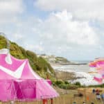 The Ventnor Exchange Arena big top tent on the side of the hill