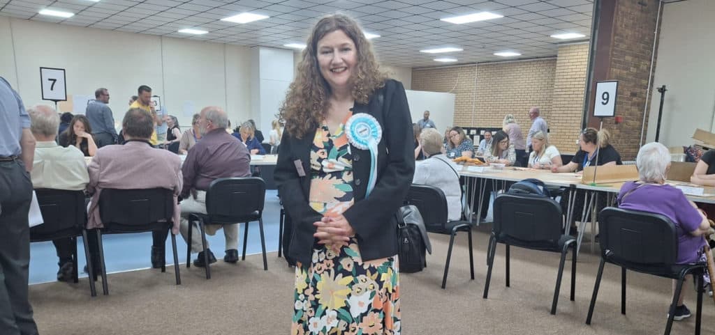Caroline Gladwin at the by-election count