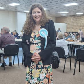 Caroline Gladwin at the by-election count