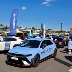 Electric cars at Going Electric event at Newport Quay in 2024
