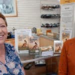 Jan Wright with her book at Mountbatten charity shop