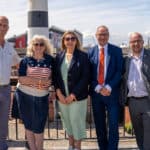 Matthew Hill, Economic Development Southampton City Council; Councillor Julie Jones-Evans, Chair of the Economy, Regeneration and Transport Committee Isle of Wight Council; Leigh-Sara Timberlake, Group CEO Business South; Gavin Hall, Head of Savills Central South office and Councillor Steve Pitt, Leader of Portsmouth City Council and Chair of the Solent Growth Partnership.