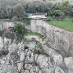 Aerial view of the Leeson Road landslide