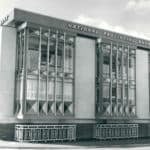 Exterior shot of the modernist NatWest bank in 1968