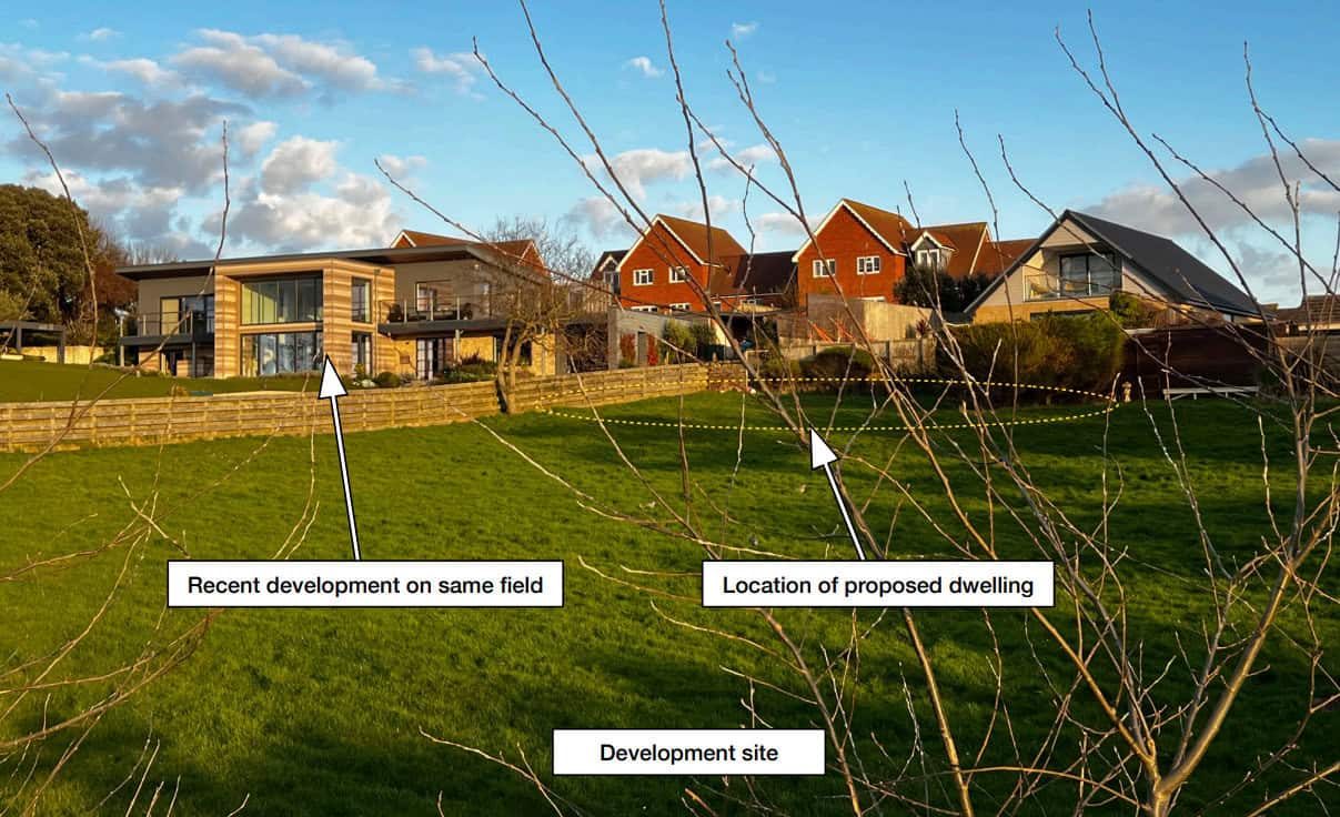 Recent development on site of bungalow plans in madeira lane, colwell