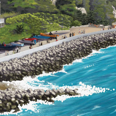 Artist's impression of ventnor seawall defences