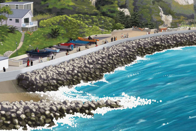 Artist's impression of ventnor seawall defences