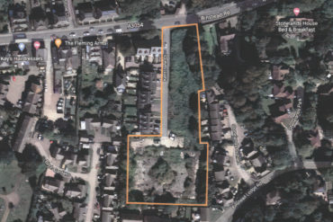 Aerial view of the site in Binstead