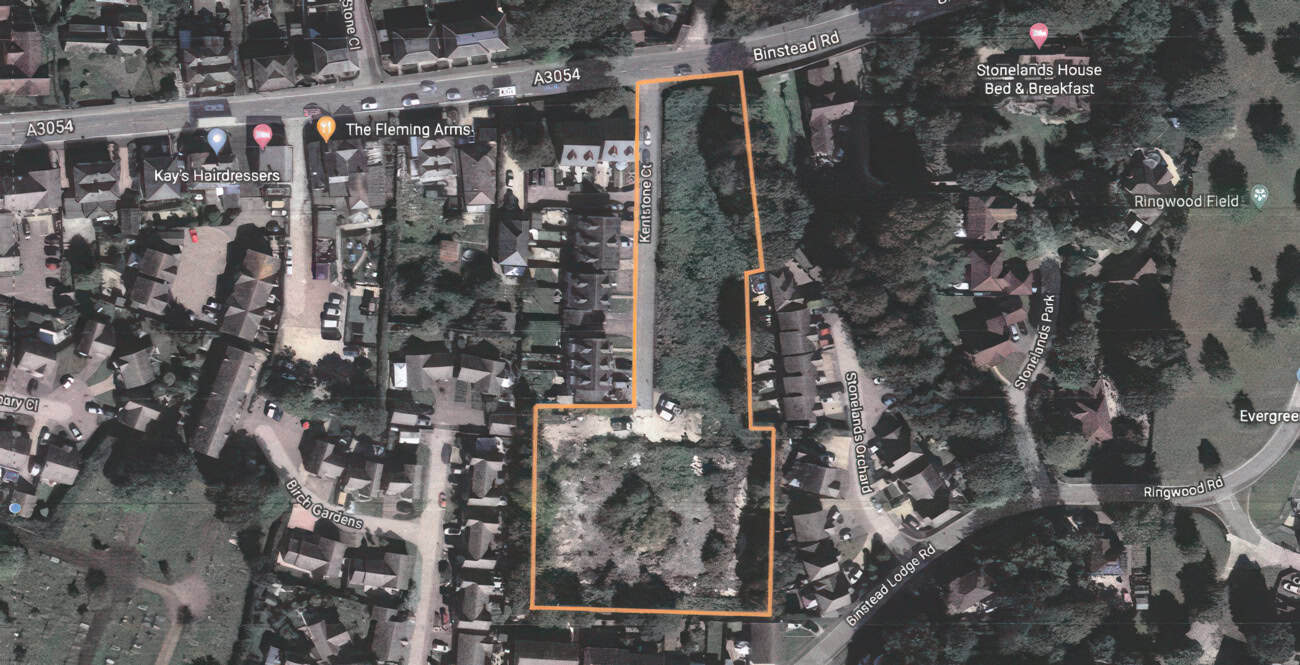 Aerial view of the site in Binstead