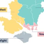 a map of the proposed new councils, split into four areas