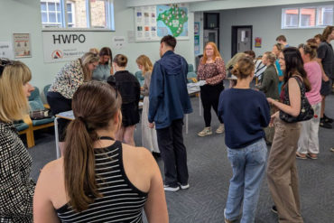 Pupils at the Island VI Form receiving their A-Level results