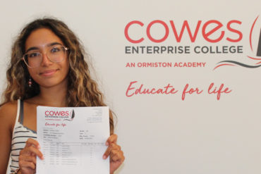 Erin Greenham with her GCSE results