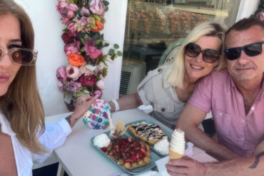 Justyna with her daughter and partner
