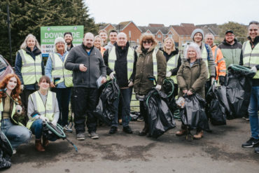 People taking part in the litter pick